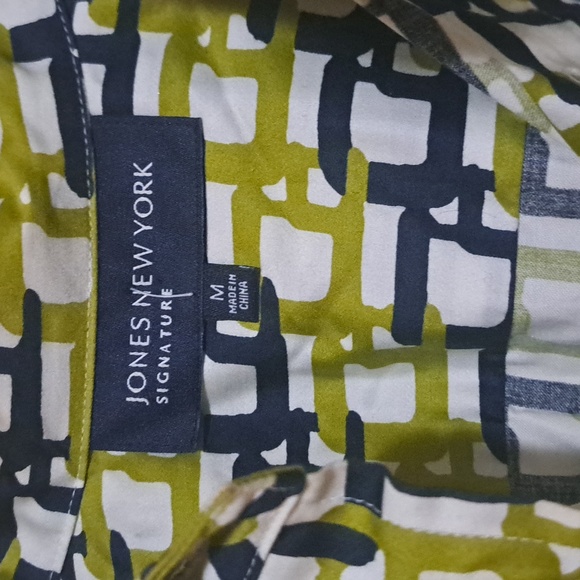 🗽Jones New York Collection Size M  lime green & navy blue ⛓️ chain link design - Picture 2 of 7